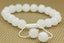 Angelstones Handmade Gemstone 10mm White Jade Round Beads Adjustable Braided Macrame Tassels Chakra Reiki Bracelets 7-9 inch Unisex