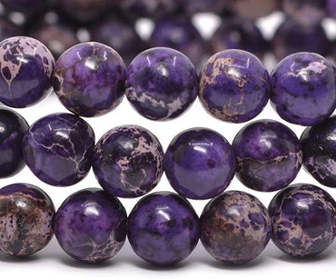Dyed Purple Sea Sediment Jasper Gemstone 6mm Round Beads Stretch Bracelet 6.5inch Unisex
