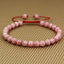 Natural A Grade Argentina Rhodochrosite Gemstone 6mm Round Beads Adjustable Bracelet 7inch Unisex