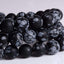 Angelstones Natural Matt Snowflake Obsidian Gemstone 8mm Round Beads Stretch Bracelet 7 Inch
