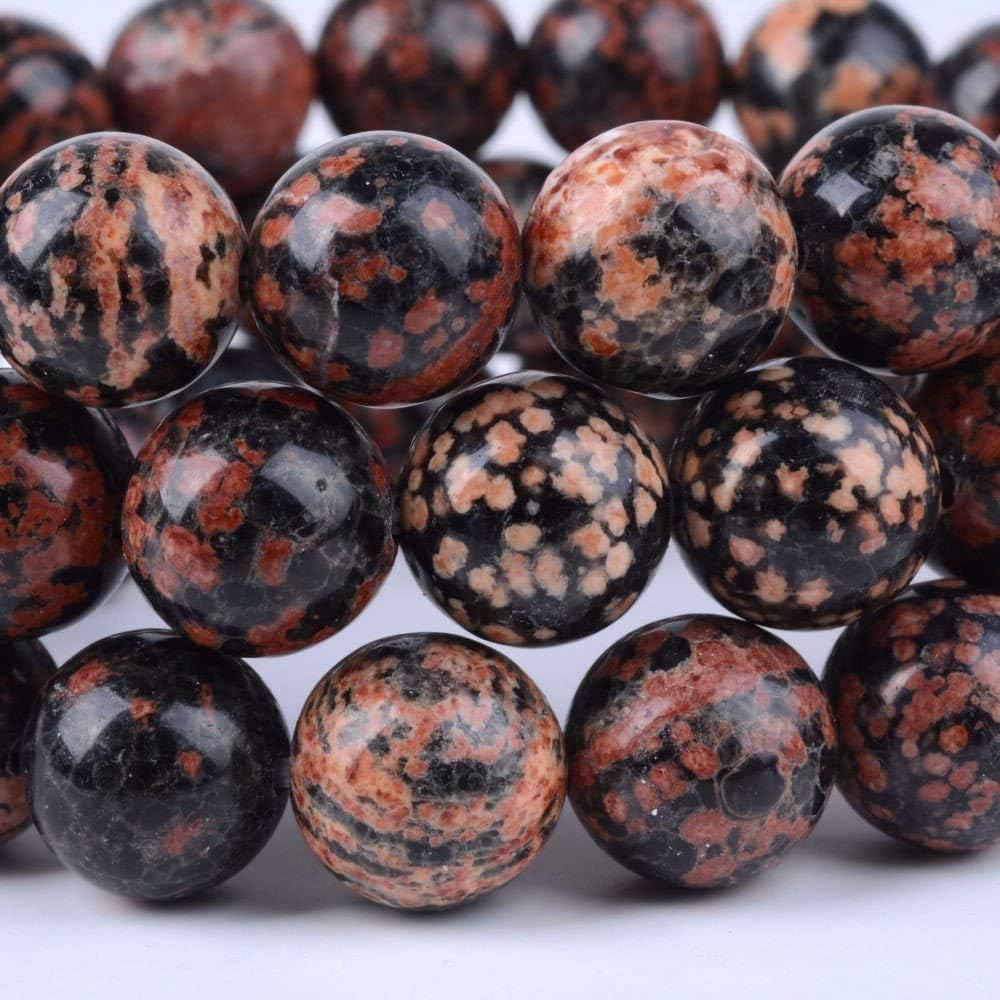 Natural Leopard Skin Jasper Gemstone 10mm Round Beads Stretch Bracelet 7inch Unisex