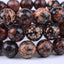 Natural Leopard Skin Jasper Gemstone 10mm Round Beads Stretch Bracelet 7inch Unisex
