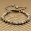 Natural Serpentine Gemstone 6mm Round Beads Adjustable Bracelet 7inch Unisex