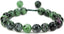 Angelstones Handmade Gemstone 10mm Ruby in Zoisite Round Beads Adjustable Braided Macrame Tassels Chakra Reiki Bracelets 7-9 inch Unisex