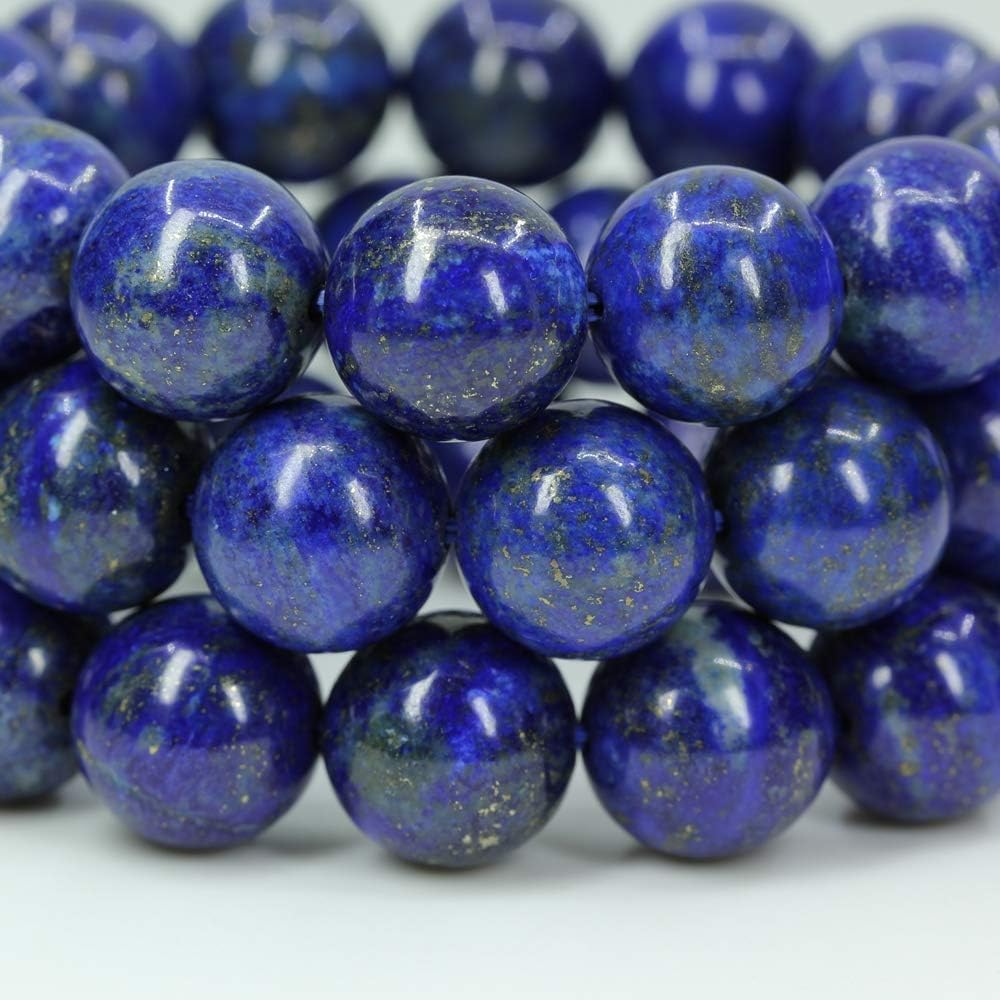 Natural Dyed Lapis Lazuli Gemstones Healing Power Elastic Stretch 14mm Beads Beaded Bracelet 7inch Mens