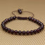 Natural A Grade Red Garnet Gemstone 6mm Round Beads Adjustable Bracelet 7inch Unisex