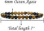 Angelstones Natural Ocean Agate Gemstone 6mm Round Beads Stretch Bracelet 7inch Unisex