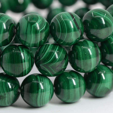 Angelstones Natural AAA Malachite Gemstone 10mm Round Beads Stretch Bracelet 7 Inch Unisex