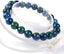 Dyed Lapis Chrysocolla Gemstone 8mm Round Beads Stretch Bracelet 7 Inch Unisex