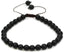 Angelstones Handmade Gemstone 6mm Matt Black Agate Round Beads Adjustable Braided Macrame Tassels Chakra Reiki Bracelets 7-9 inch Unisex