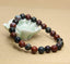 Natural Red Bloodstone Heliotrop Handmade Gemstone 8mm Round Beads Elastic Bracelet 7inch Unisex