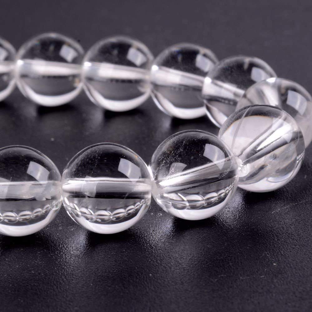 Natural Clear Quartz Gemstone 10mm Round Beads Stretch Bracelet 7 Inch Unisex