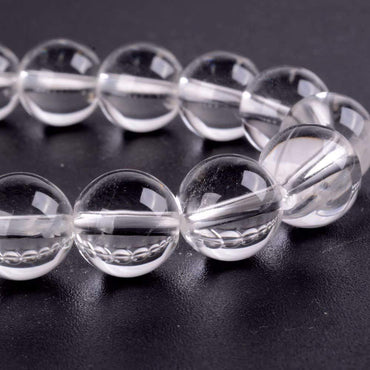 Natural Clear Quartz Gemstone 10mm Round Beads Stretch Bracelet 7 Inch Unisex