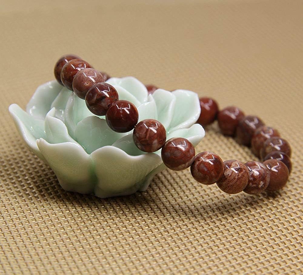 Aqua Nueva Agate Gem Semi Precious Gemstone 8mm Ball Beads Stretch Bracelet 7inch Unisex