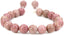 Angelstones Handmade Gemstone 10mm Pink Rhodonite Round Beads Adjustable Braided Macrame Tassels Chakra Reiki Bracelets 7-9 inch Unisex