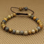 Natural Owyhee Picture Jasper Gemstone 6mm Round Beads Adjustable Bracelet 7inch Unisex