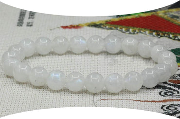 Natural Blue Moonstone Gemstone 6mm Round Beads Stretch Bracelet 7inch Unisex