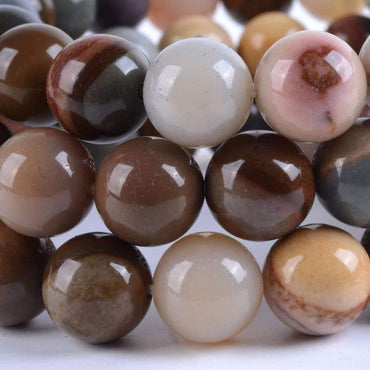 Natural Succor Creek Jasper Gemstone 10mm Round Beads Stretch Bracelet 7inch Unisex