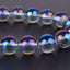 Metallic Rainbow Coated Clear Quartz Gemstone 10mm Round Beads Stretch Bracelet 7inch Unisex