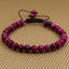 Natural A Grade Rose Tiger Eye Gemstone 6mm Round Beads Adjustable Bracelet 7inch Unisex