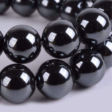 Angelstones Natural Hematite Gemstone 10mm Round Beads Stretch Bracelet 7 Inch Unisex