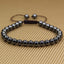 Natural Black Hematite Gemstone 6mm Round Beads Adjustable Bracelet 7inch Unisex