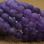 Angelstones Natural A Grade Matt Light Amethyst Crystal 8mm Round Beads Stretch Bracelet 7inch Unisex
