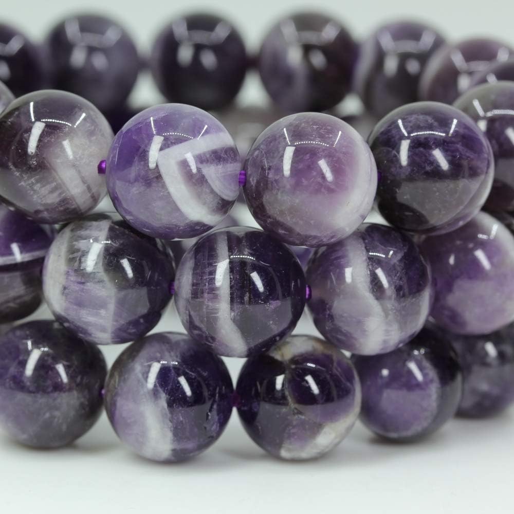 Natural A Grade African Amethyst Gemstones Healing Power Elastic Stretch 14mm Beads Beaded Bracelet 7inch Mens