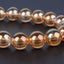 Metallic Yellow Coated Clear Quartz Gemstone 10mm Round Beads Stretch Bracelet 7inch Unisex
