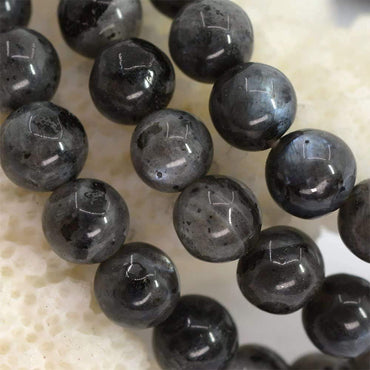 Angelstones Natural Larvikite Gemstone 6mm Round Beads Stretch Bracelet 6.5inch Unisex