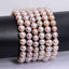 Angelstones Natural Genuine Pink Pearl Gemstone 8mm Round Beads Stretch Bracelet 7 Inch Unisex
