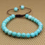 Natural Brazilian Amazonite Gemstone 6mm Round Beads Adjustable Bracelet 7inch Unisex