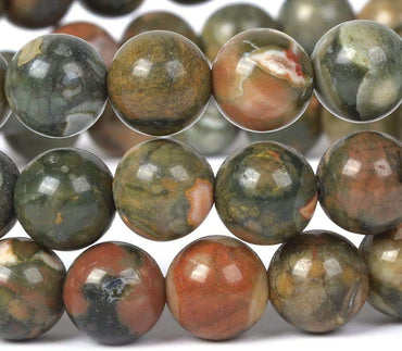 Natural Rhyolite Jasper Gemstone 6mm Round Beads Stretch Bracelet 6.5inch Unisex