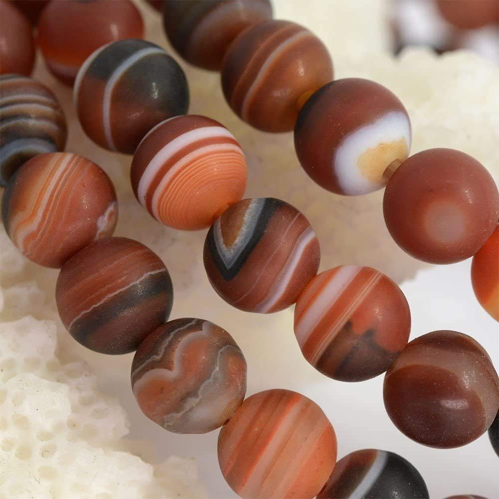 Frosted Dream Agate Gemstone 6mm Round Beads Stretch Bracelet 6.5inch Unisex