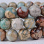 Angelstones Natural Serpentine Gemstone 10mm Round Beads Stretch Bracelet 7 Inch Unisex