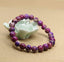 Purple Sea Sediment Jasper Handmade Gemstone 8mm Round Beads Elastic Bracelet 7inch Unisex