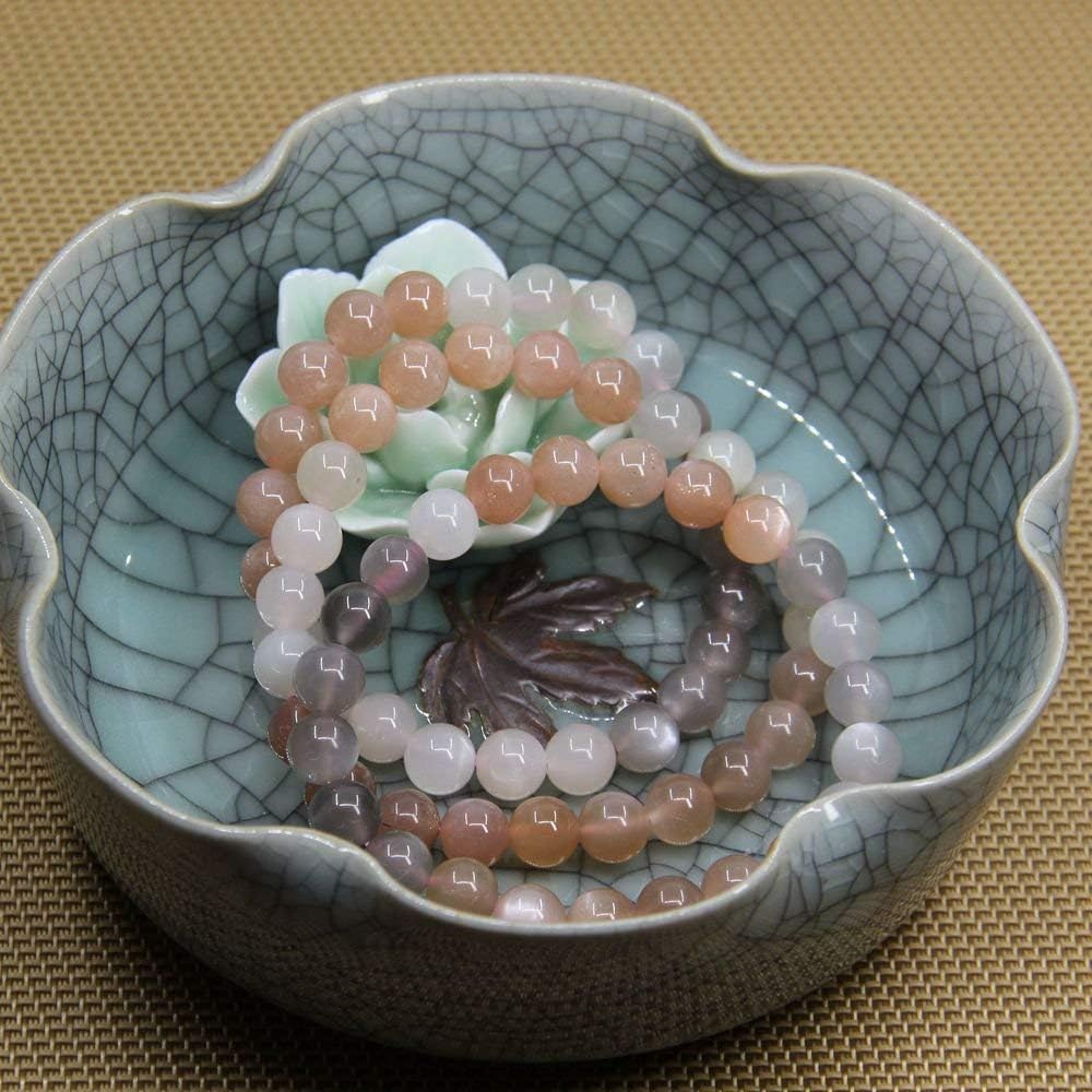 Natural Multicolor Sunstone Crystal Gemstone 8mm Round Beads Stretch Bracelet 7inch Unisex