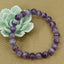 Angelstones Natural Light African Amethyst 8mm Round Beads Stretch Bracelet 7inch Unisex