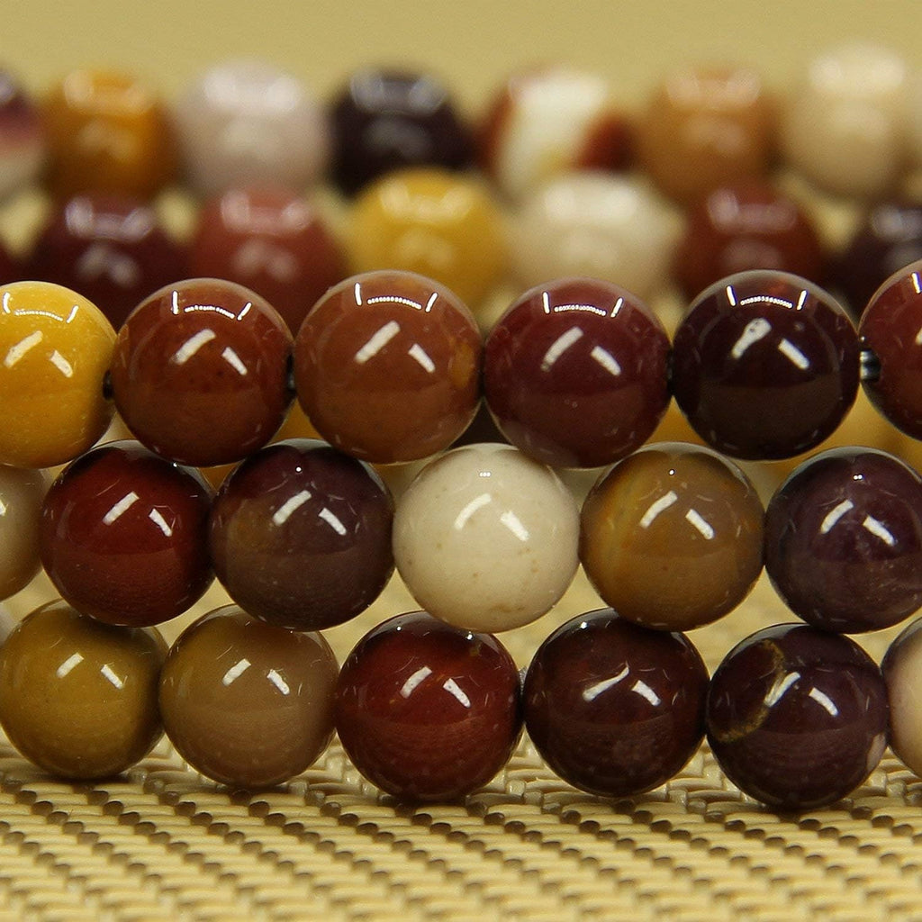 Angelstones Natural Mookaite Jasper Gemstone 6mm Round Beads Stretch Bracelet 7inch Unisex