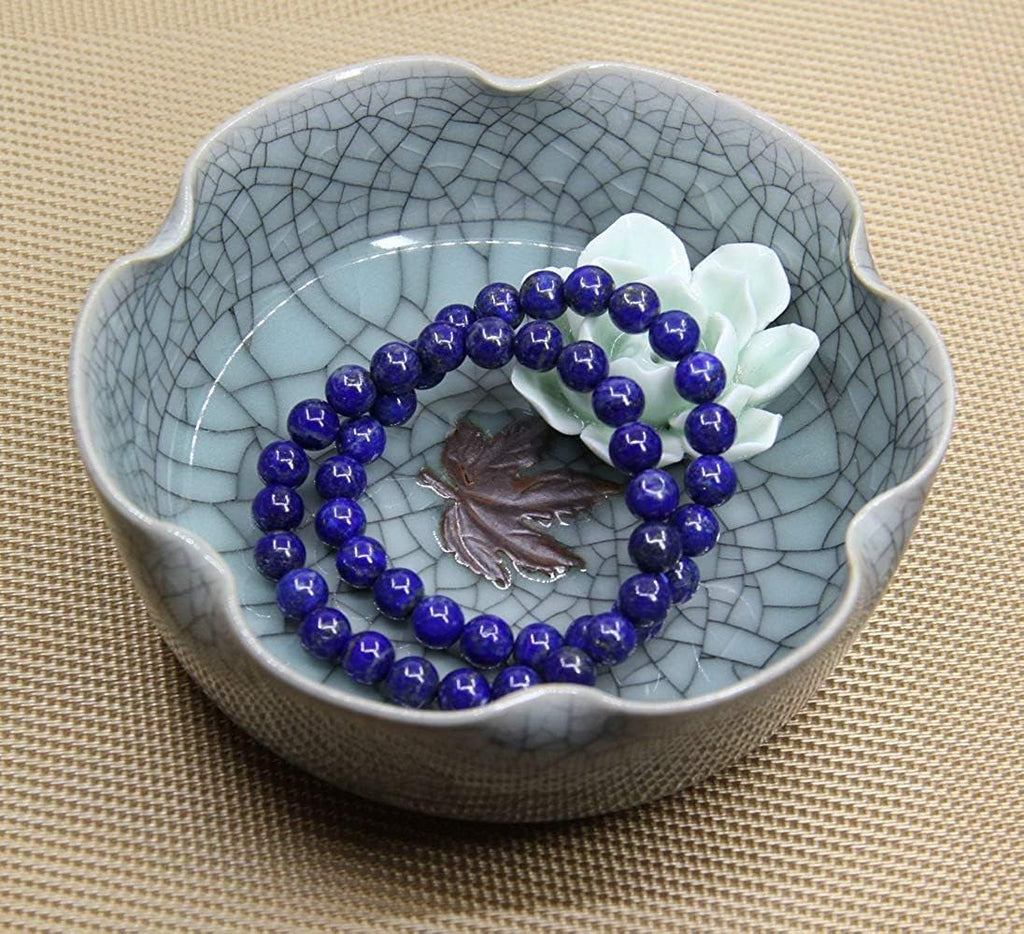 Natural Lapis Lazuli Crystal Gemstone 8mm Round Beads Stretch Bracelet 7inch Unisex