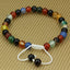 Natural Multicolor Agate Gemstone 6mm Round Beads Adjustable Braided Macrame Tassels Chakra Reiki Bracelets 7-9 inch Unisex