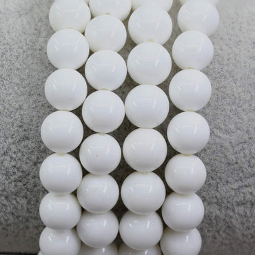 Angelstones Natural White Tridacna Shell Gemstone 8mm Round Beads Stretch Bracelet 7inch Unisex