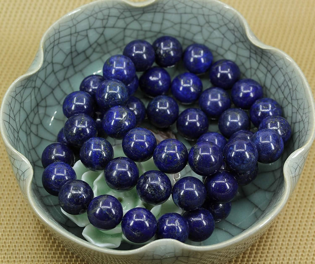 Natural Dyed Lapis Lazuli Gemstones Healing Power Elastic Stretch 14mm Beads Beaded Bracelet 7inch Mens