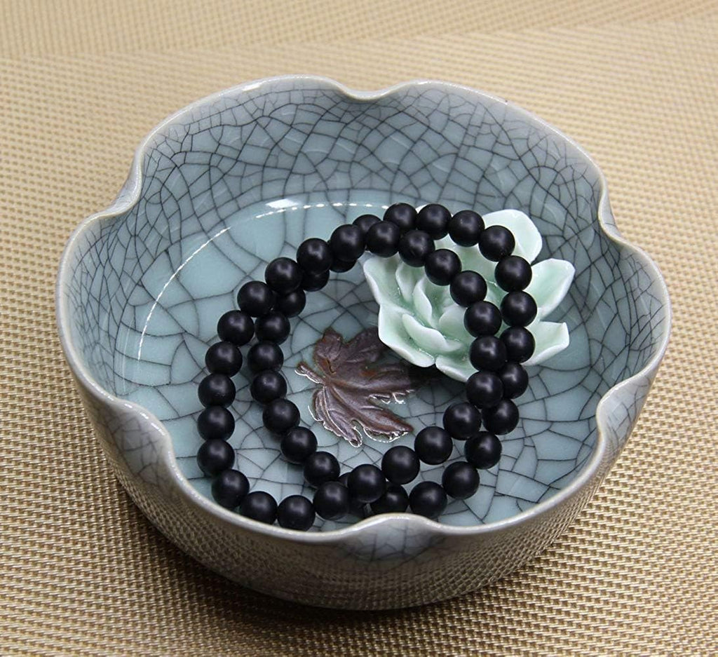 Natural Matt Black Agate Handmade Gemstone 8mm Round Beads Elastic Bracelet 7inch Unisex
