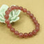 Natural A Grade Strawberry Quartz Gemstone 8mm Round Beads Stretch Bracelet 7inch Unisex
