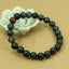 Natural Green Bloodstone Heliotrope Gemstone 8mm Round Beads Stretch Bracelet 7inch Unisex