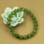 Angelstones Natural A Grade Canadian Nephrite Jade 8mm Round Beads Stretch Bracelet 7inch Unisex