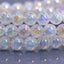 Aqua Aura Crackle Quartz Gemstone 6mm Round Beads Stretch Bracelet 6.5inch