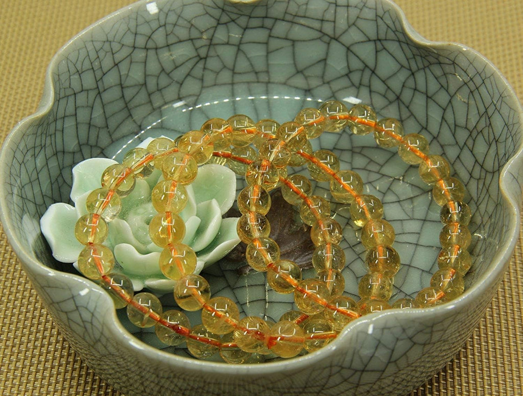 Natural AA Citrine Gemstone 8mm Round Beads Stretch Bracelet 7inch Unisex ¡­