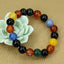 Angelstones Natural Multicolor Agate Genuine Semi-Precious Gemstones Healing 10mm Beaded Stretch Bracelet 7inch Unisex